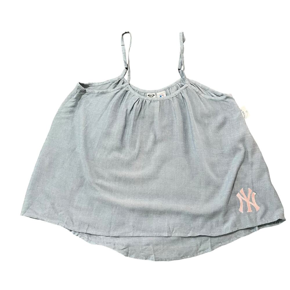 Concept Sports Women’s New York Yankees Chambray Tank Top L Baseball Spots NWT